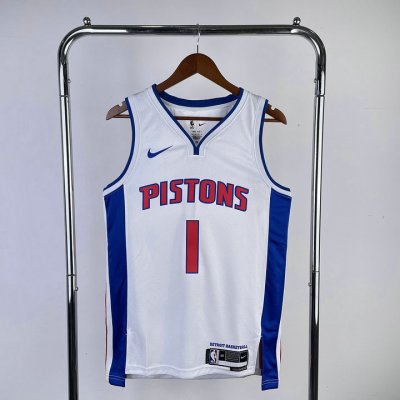 Maillot de Basket #1 Iverson Detroit Pistons Blanc